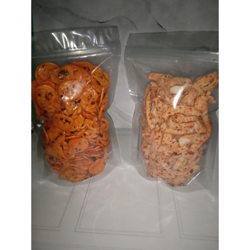 

Paket Hemat Kerupuk Seblak Oren dan Basreng Stik 250 gram