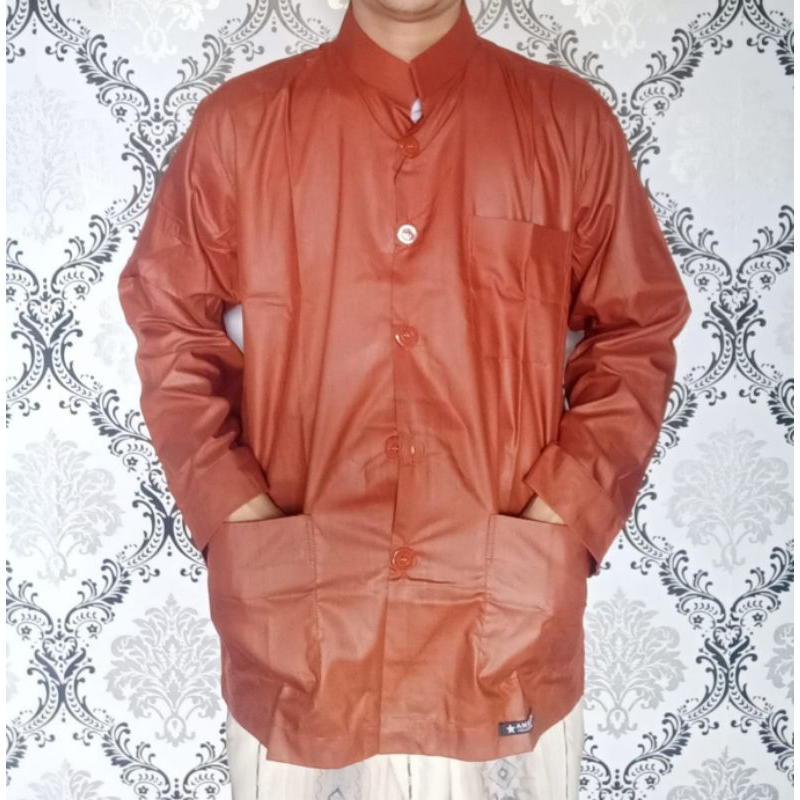 JUAL BAJU KOKO ATASAN HAIBAH MERK AMMU COLLECTION ORIGINAL 100% TERLARIS & TERMURAH khusus WARNA MER