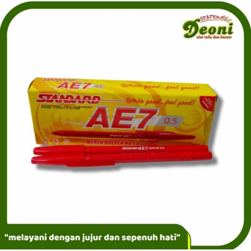 

Standard Pena Bolpen Pulpen AE7 0.5mm Merah (1pack/12pcs)