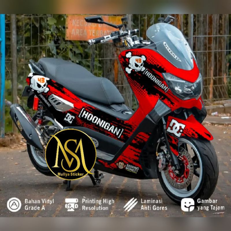 stiker decal nmax old 2019 full body variasi hoonigan merah