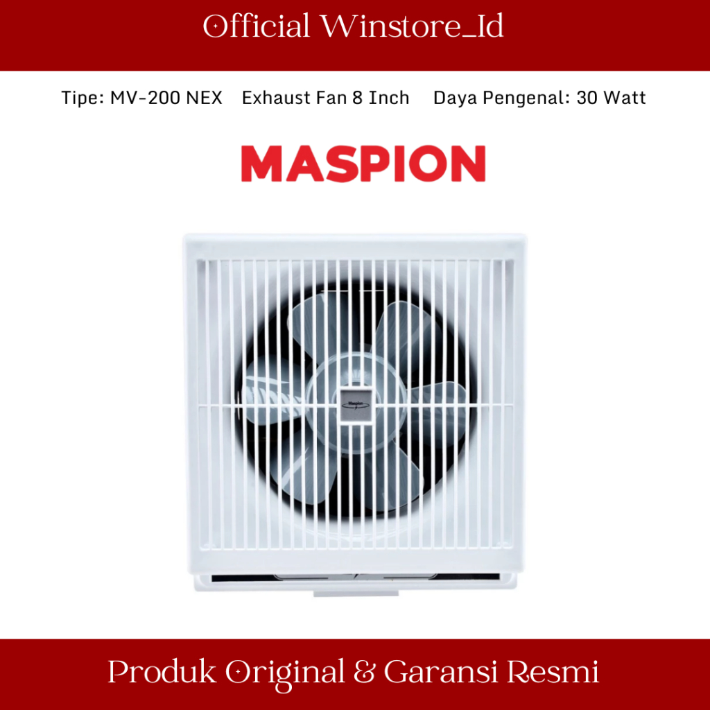 Maspion MV-200NEX - Exhaust Fan 8 inch 200 NEX /Exhaust Fan Dinding / Blower dinding