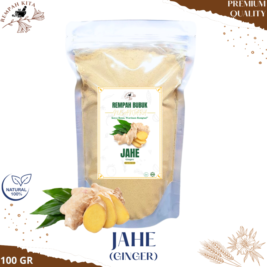 

Jahe Bubuk Bumbu Dapur Rempah Asli Murni Organik Tanpa Campuran Ginger Powder 100gr Jahe putih