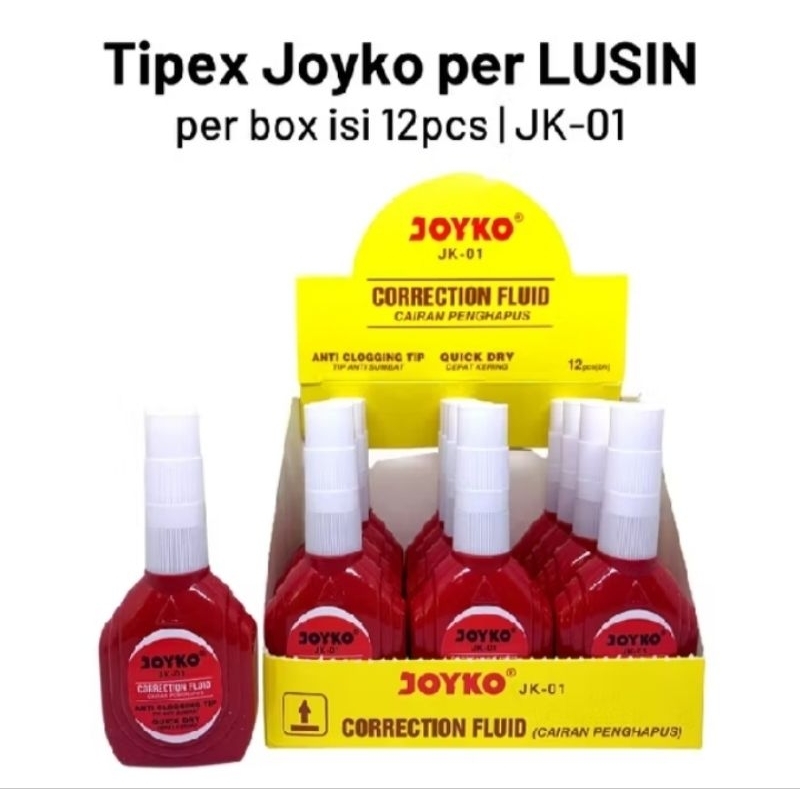 

JOYKO CORECTION FLUID JOYKO TIPE X CAIR JK-01(isi 12 pcs)
