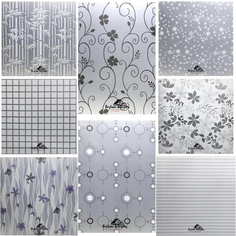 Wallpaper Sticker kaca glass film stiker pintu jendela sandblast sunblast buram ukuran lebar 90cm mo