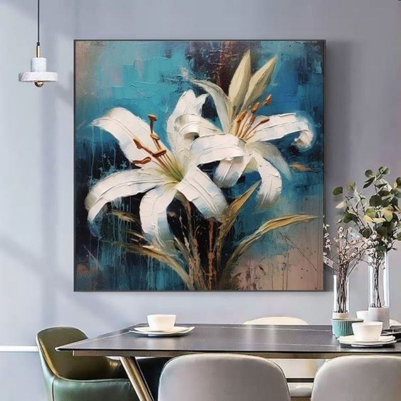 lukisan bunga tulip mewah Lukisan bunga asli tangan