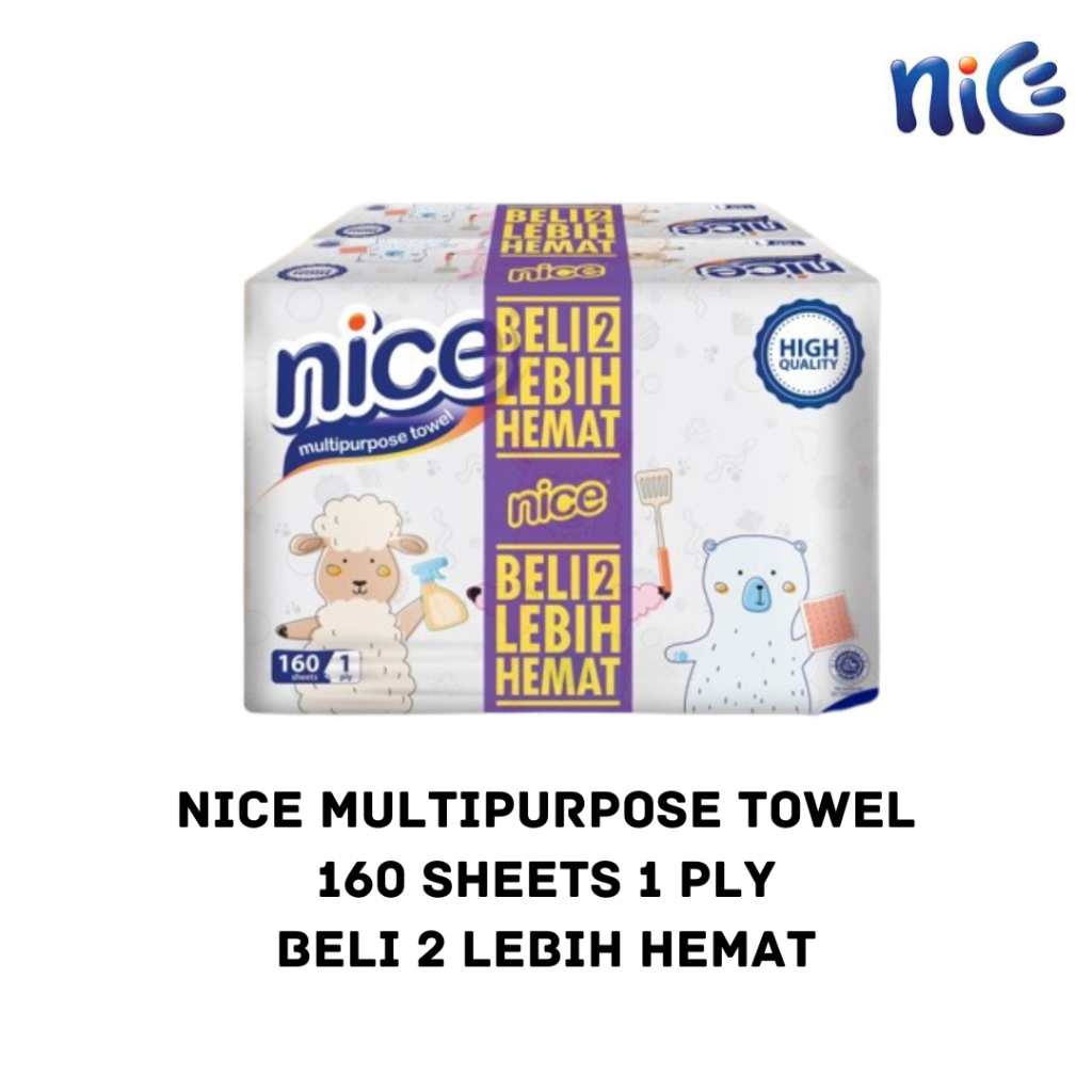 Tisu Nice Multipurpose Towel Nice Towel Multifold 160 Sheets Beli 1 Gratis 1