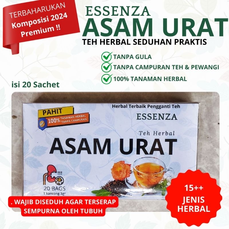 

Teh Herbal Alami Asam Urat Essenzaherbal menurunkan kadar asam urat , ramuan alami asam urat , herbal alami asam urat dan peradangan otot sendi