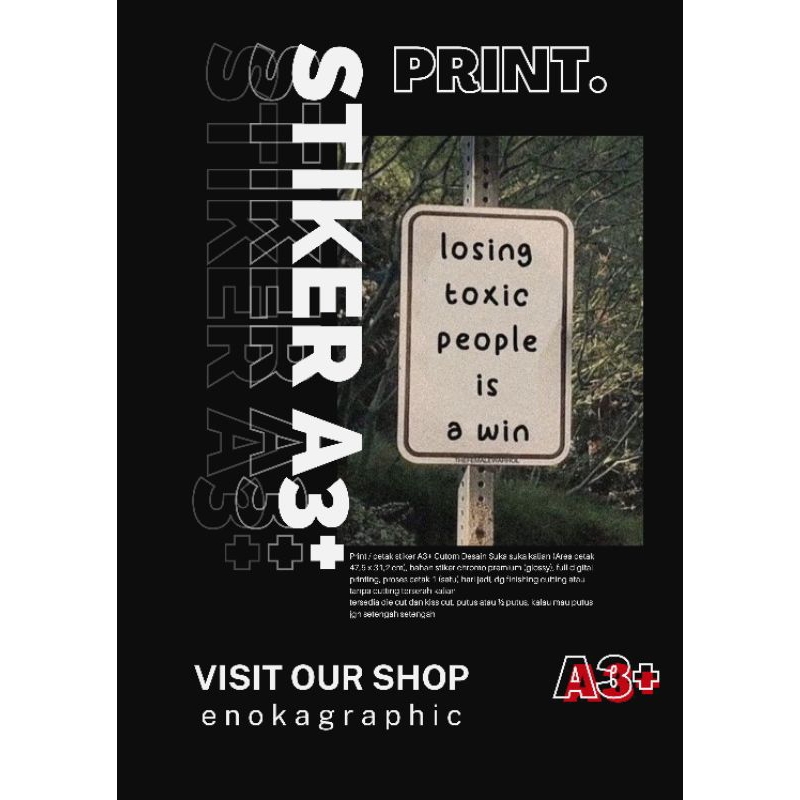 

PrinT Cutting stiker A3+ Bahan St Chromo, Finishing cutting, Putus/ setengah putus