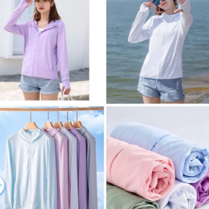 KF7 Jaket Kekan UNIQLO Airsm Hoodie anti UV II Jaket Viral Wanita olahraga Sauna