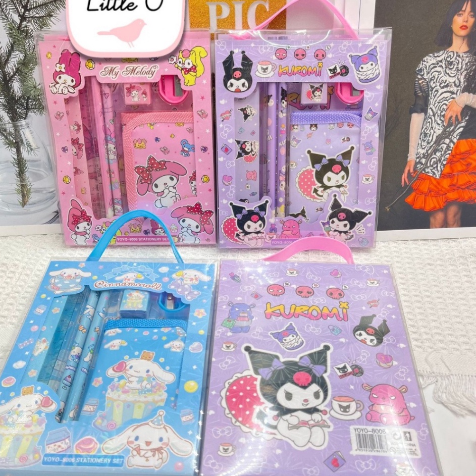 

Stock Limited Paket Alat Tulis Stationery Set Anak 6IN1 Hadiah Souvenir Paket Sanrio Dompet Mickey Princess