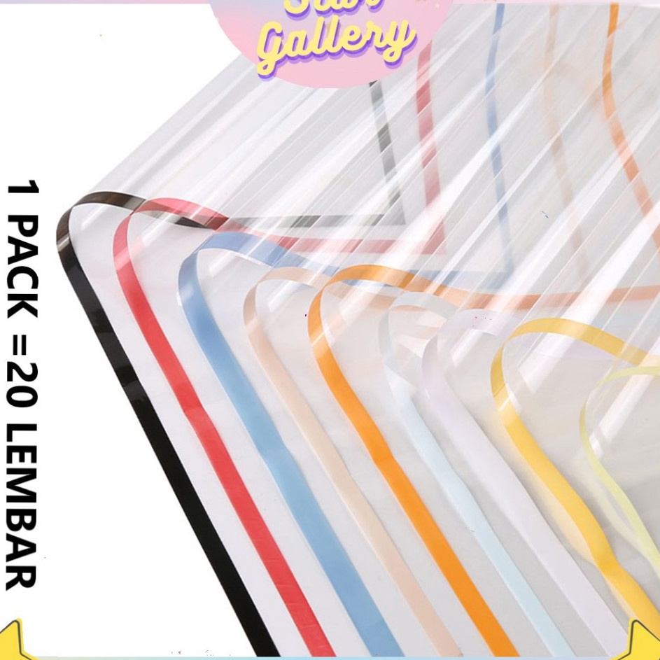 

Serbu Murah 1 PACK ISI 2 PCS Kertas Bunga Buket Transparan OPP List Warna Flower Wrapping Transparan Paper KB67