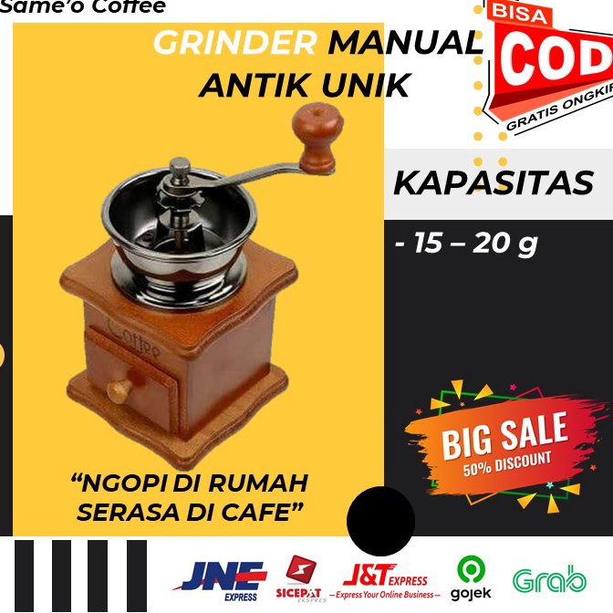 Hemat Terkini GRINDER MANUAL KOPI ANTIK UNIK ARTISTIK ALAT PENGGILING KOPI ANTIK