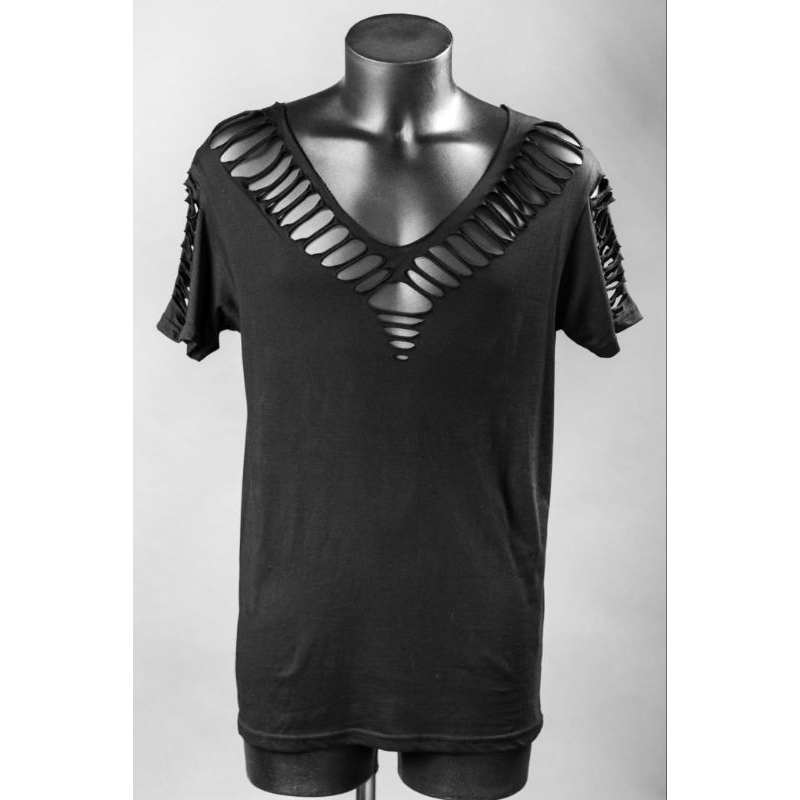 Kaos Pria V_Neck Variasi Sobek