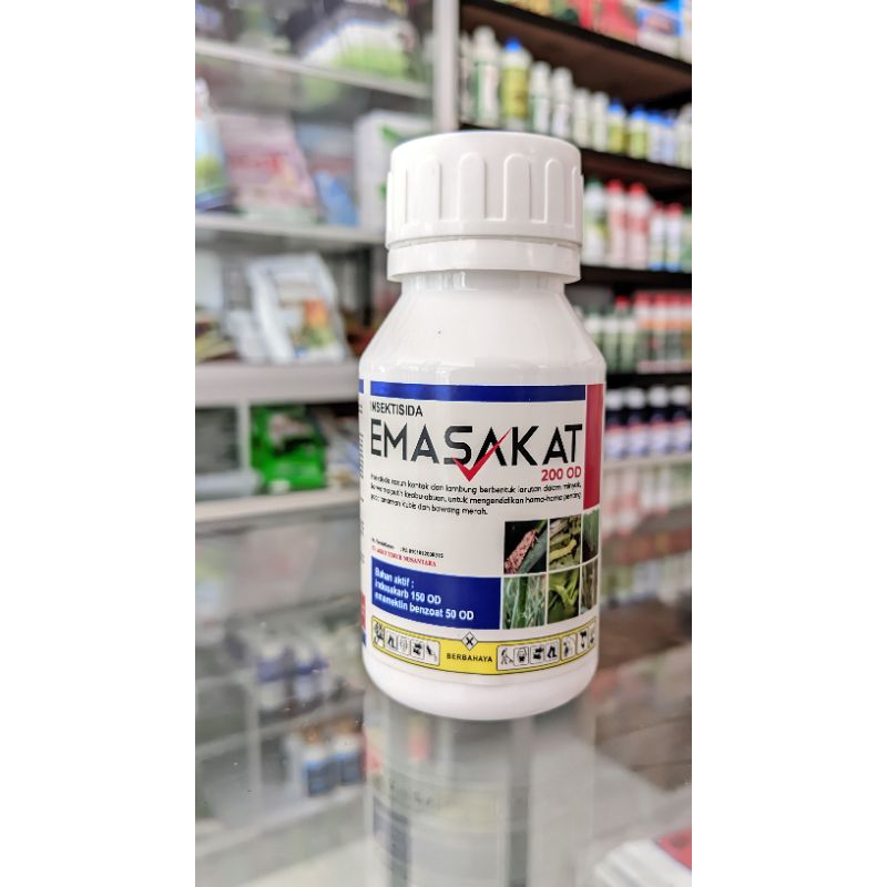 Emasakat 200 OD Insektisida Bahan Aktif : Indosakarb : 150 OD  Emamektin Benzoat 50 OD 100ml