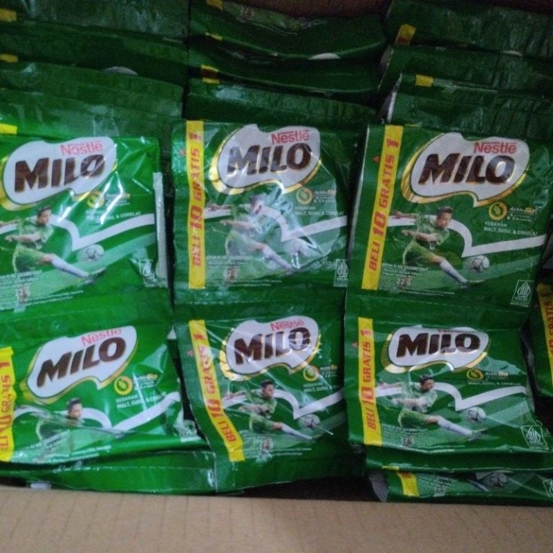 

susu milo saset 1renceng isi 10pcs bonus 1pcs 22gr