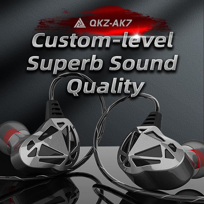 AK7 Earphone Gaming QKZ ORIGINAL AK-7 IEM Over-Ear Headset Gaming Original AK 7