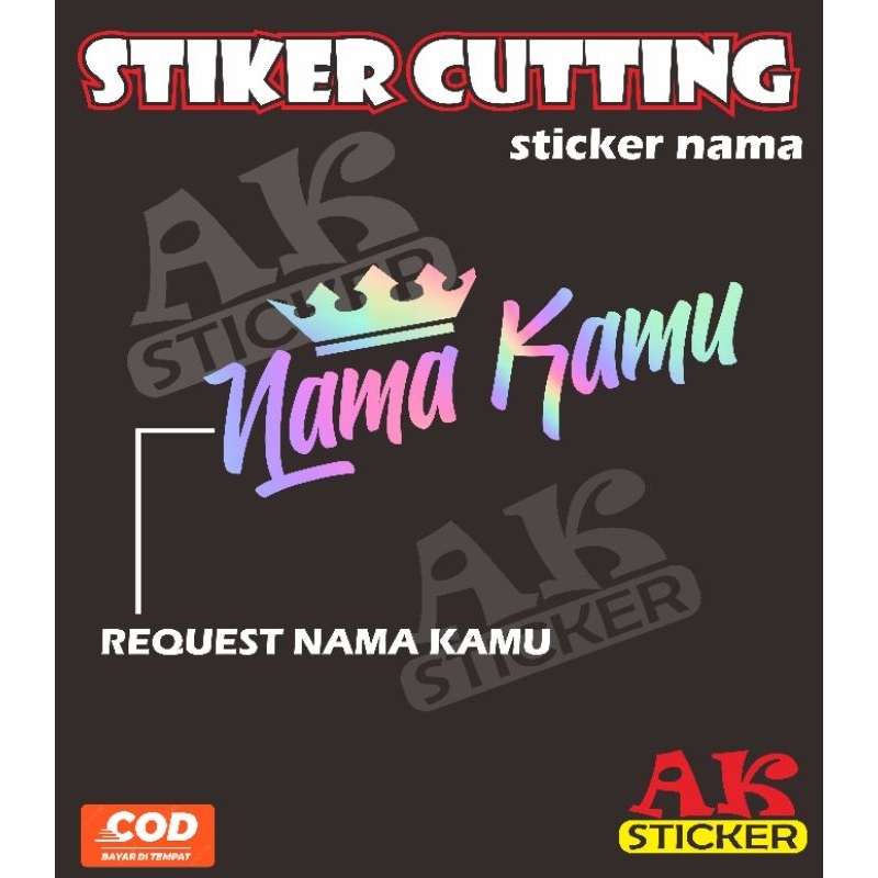

stiker cutting custom nama kamu