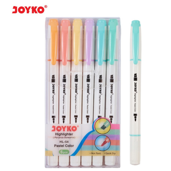 

HIGHLIGHTER JOYKO SET HL-54 / Highliter Penanda Joyko Set Warna Pastel Color Dual Tip HL-54
