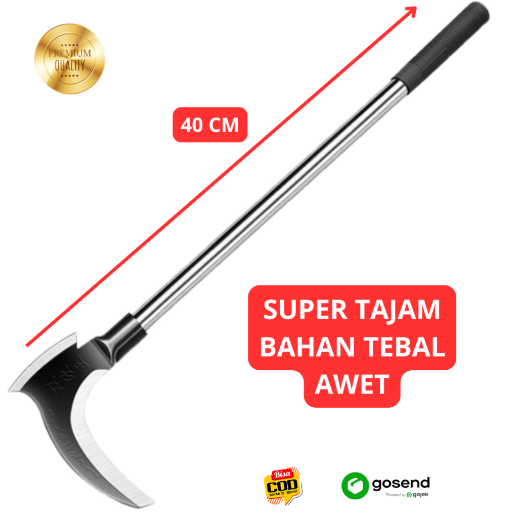 Pemangkas Sabit Kapak Ganda Pemangkas rumput Arit rumput Import