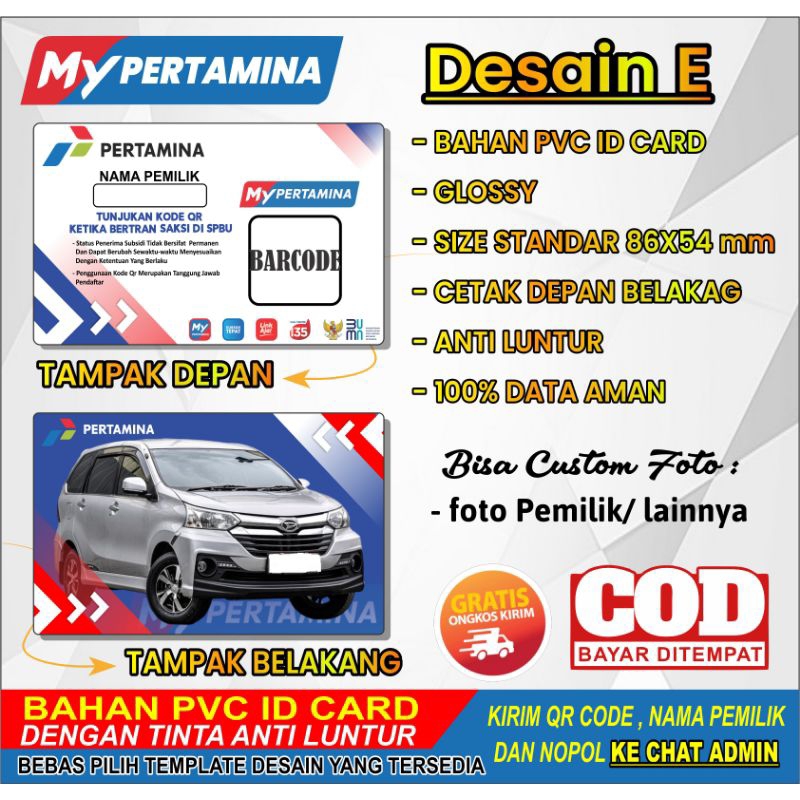 

CETAK KARTU MY PERTAMINA/BARCODE MY PERTAMINA/IDCARD/BAHAN PVC