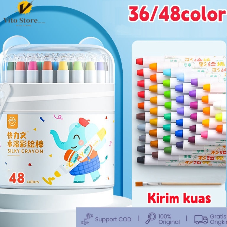 

KODE G58R CODSet krayon sutra 48 warna untuk anakanak krayon larut dalam air lukisan gambar lucu yang dapat dicuci dengan aman