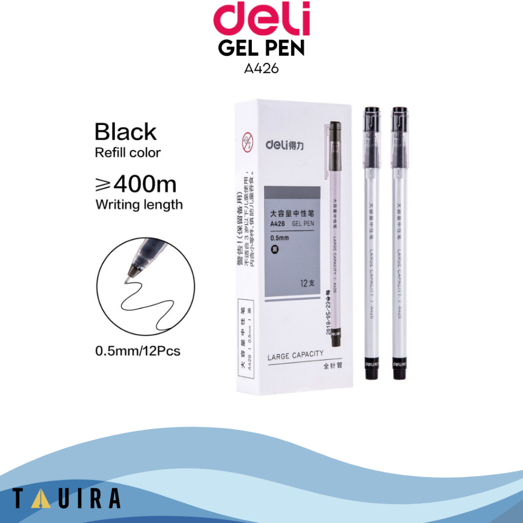 

Deli Gel Pen Pulpen Gel Warna Hitam 0.5mm A426