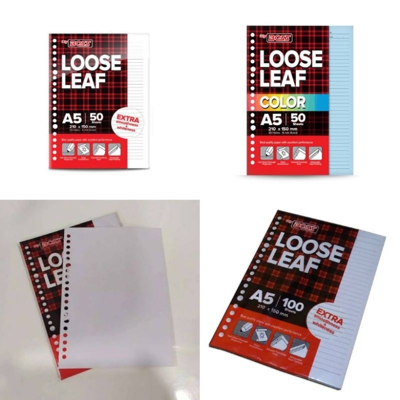 

kertas loose leaf isi binder ukuran A5 (polos, garis, warna)