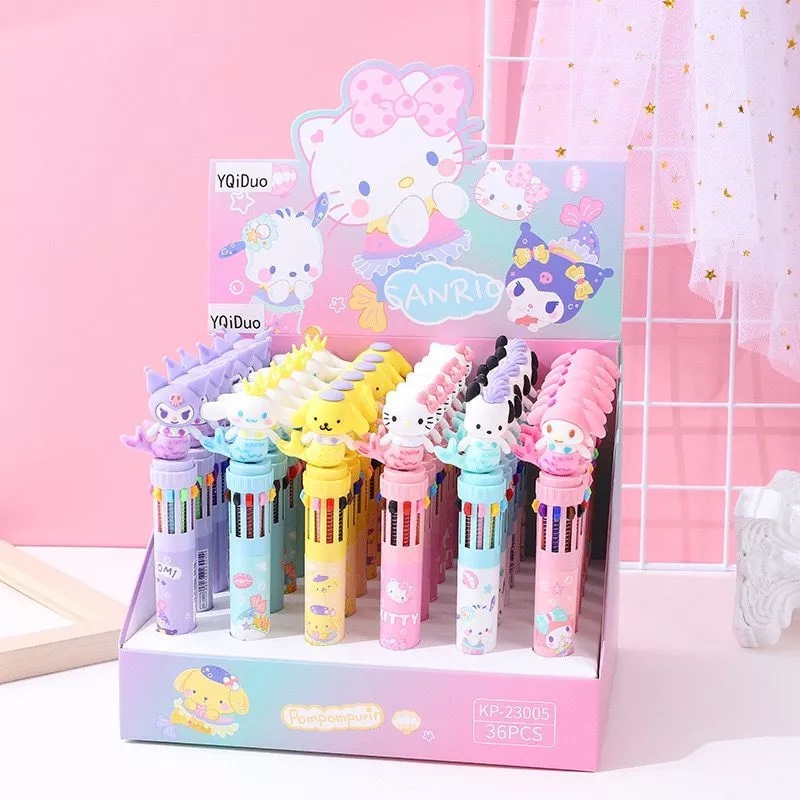 

Pen Pulpen 10 Warna Mermaid Bolpoin Lucu Karakter 10 Warna Kuromi Cinnamoroll My Melody