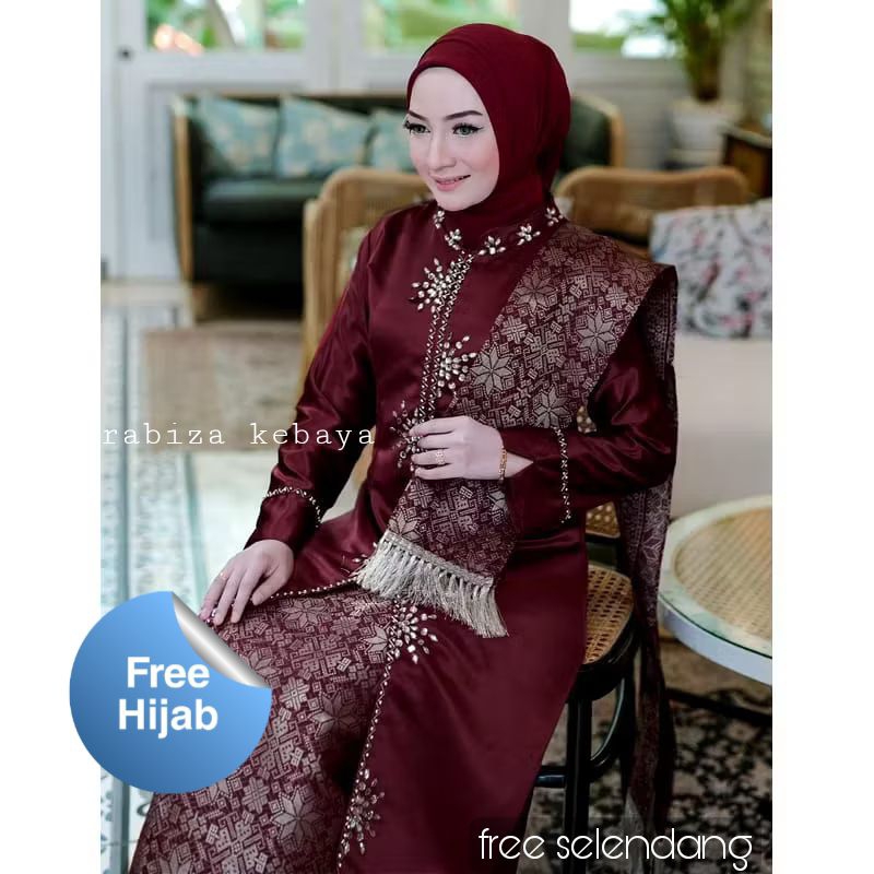 Stelan Baju Kurung Tunik Melayu Malaysia Bridal Payet Terbaru Kekinian Pesta Wisuda Lamaran Kondanga