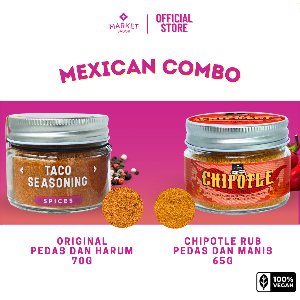 

Mexican Combo / Taco Seasoning & Chipotle Rub - Bumbu Masak