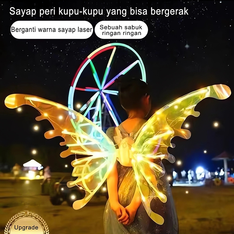 Sayap kupu-kupu/Kostum Sayap Peri Kupu-Kupu Halloween Sayap peri/mainan bercahaya/sayap malaikat den