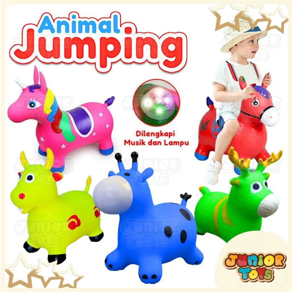 Diskon Kuda Kudaan Karet Jumping Animal Mainan Tunggang Anak Genjot Hewan Kuda Unicorn Sapi Rusa