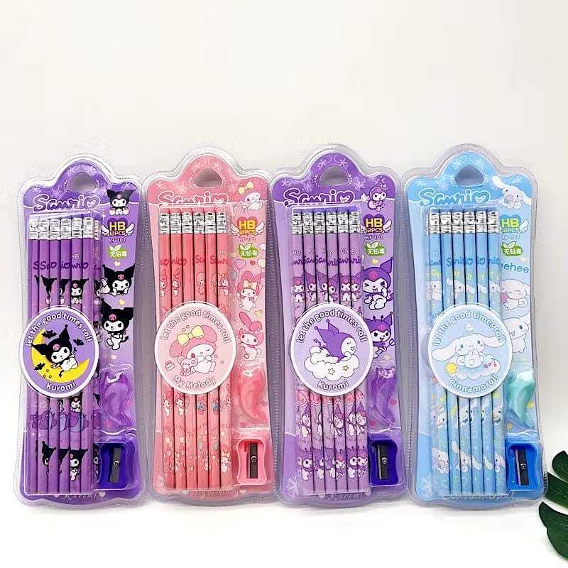 

12 PCS Pensil HB Sanrio Paket Pensil Tulis STATIONERY Cinnamoroll Kuromi Melody //pensil paket 12pcs //pensil karakter sanrio //pensil murah /pensil anak
