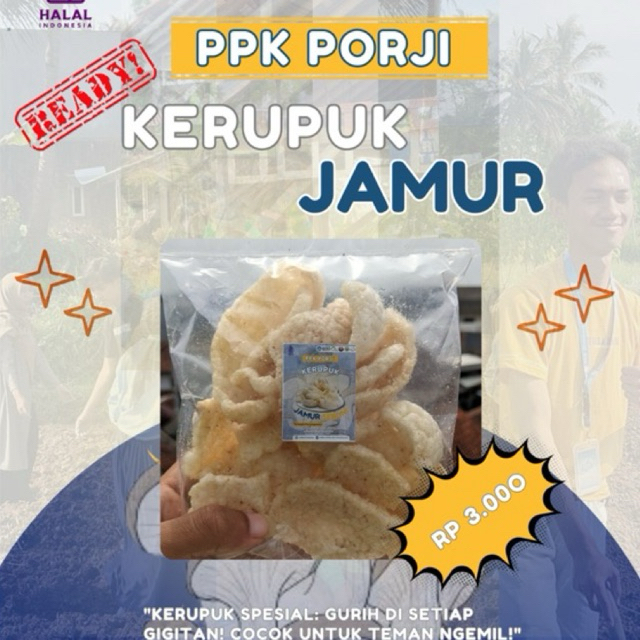 

Kerupuk Jamur SERUNI Kamulyan Khas Tasikmalaya Garing Gurih Kriuk