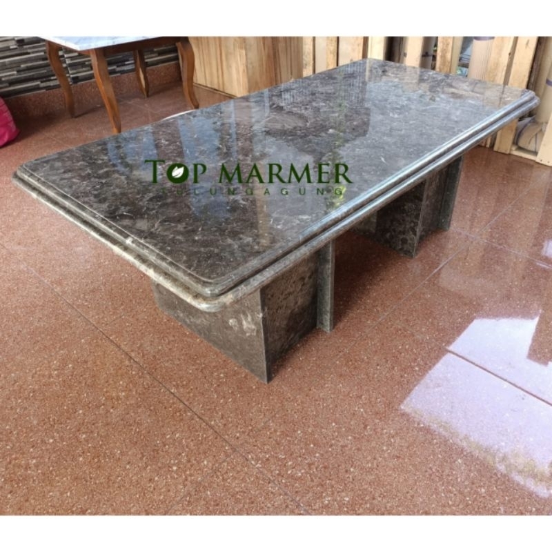 Meja Tamu Batu Marmer Grey Motif 60x120cm