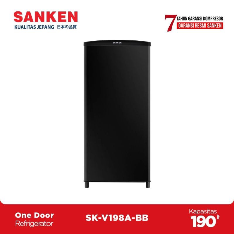 SANKEN Kulkas 1 Pintu Lemari Es Kapasitas 190 Liter Black SK-V198 A-BB Garansi Resmi