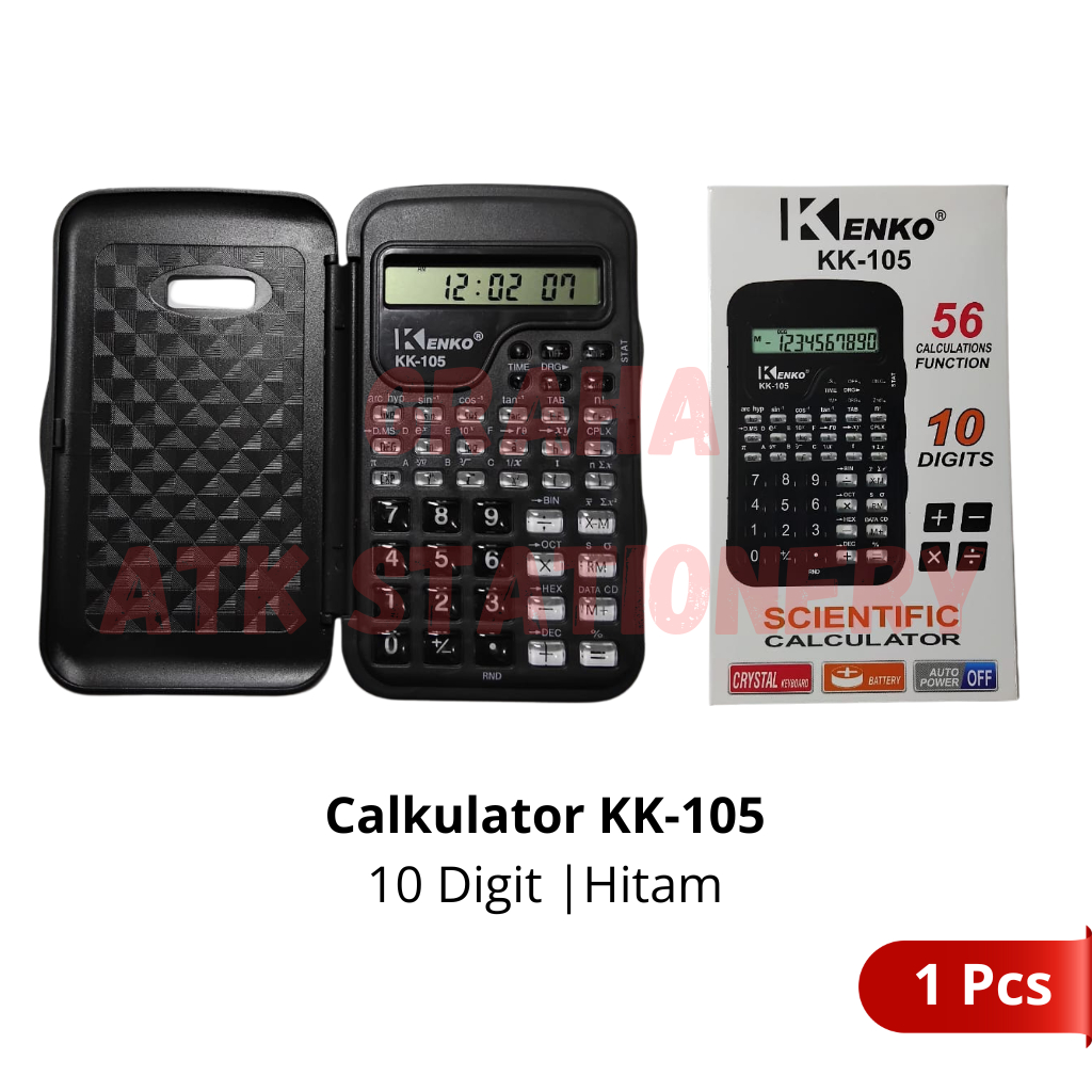 

[1 Pcs] Calculator Scientific 10 Digit KK-105 Hitam / Kalkulator Scientific 10 Digit KK-105 Hitam