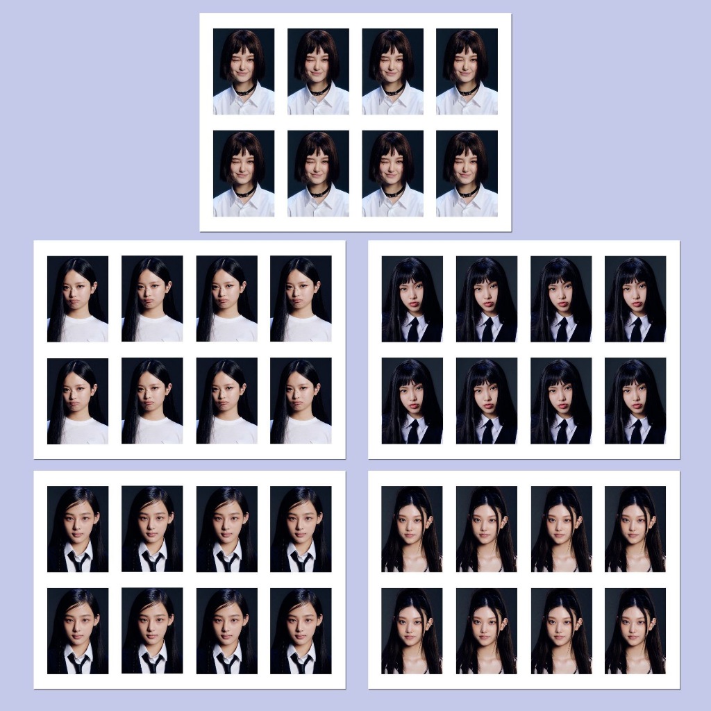 [kstuffind] (7) NEW JEANS PHOTO ID PICTURE MEMBER NEW JEANS ID PHOTO FOTO MURAH MINJI HANNI DANIELLE