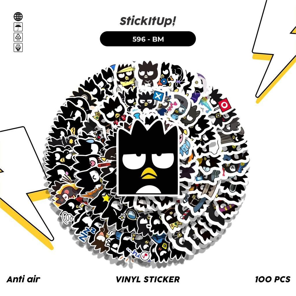 

COD 100 Pcs Stiker Badtz Maru Lucu Anti Air Untuk Dekorasi Notebook Sepeda Skateboard Handphone DIY