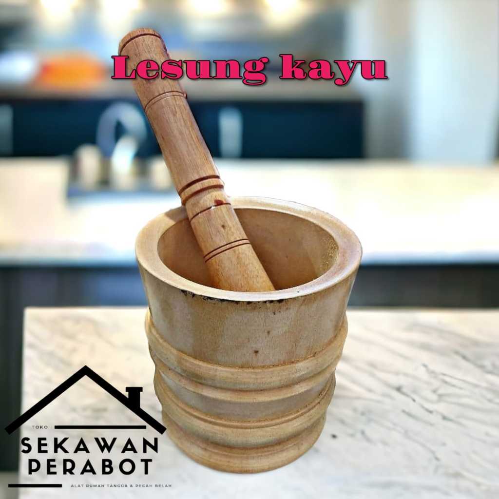 LESUNG KAYU LUMPANG KAYU TUMBUKAN TRADISIONAL