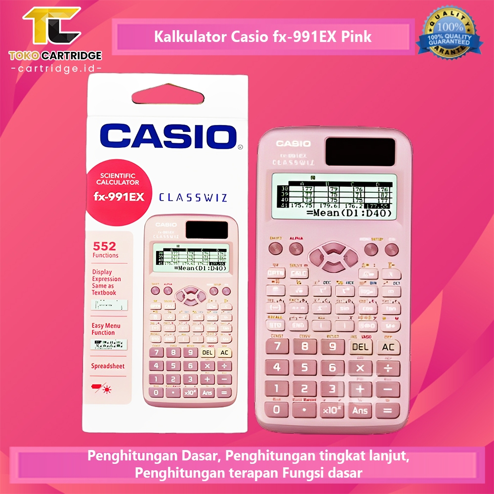 

Casio FX 991 EX - Scientific Kalkulator FX-991EX Calculator Ilmiah Kuliah Hitam Black Blue Pink New Original Bergaransi Resmi