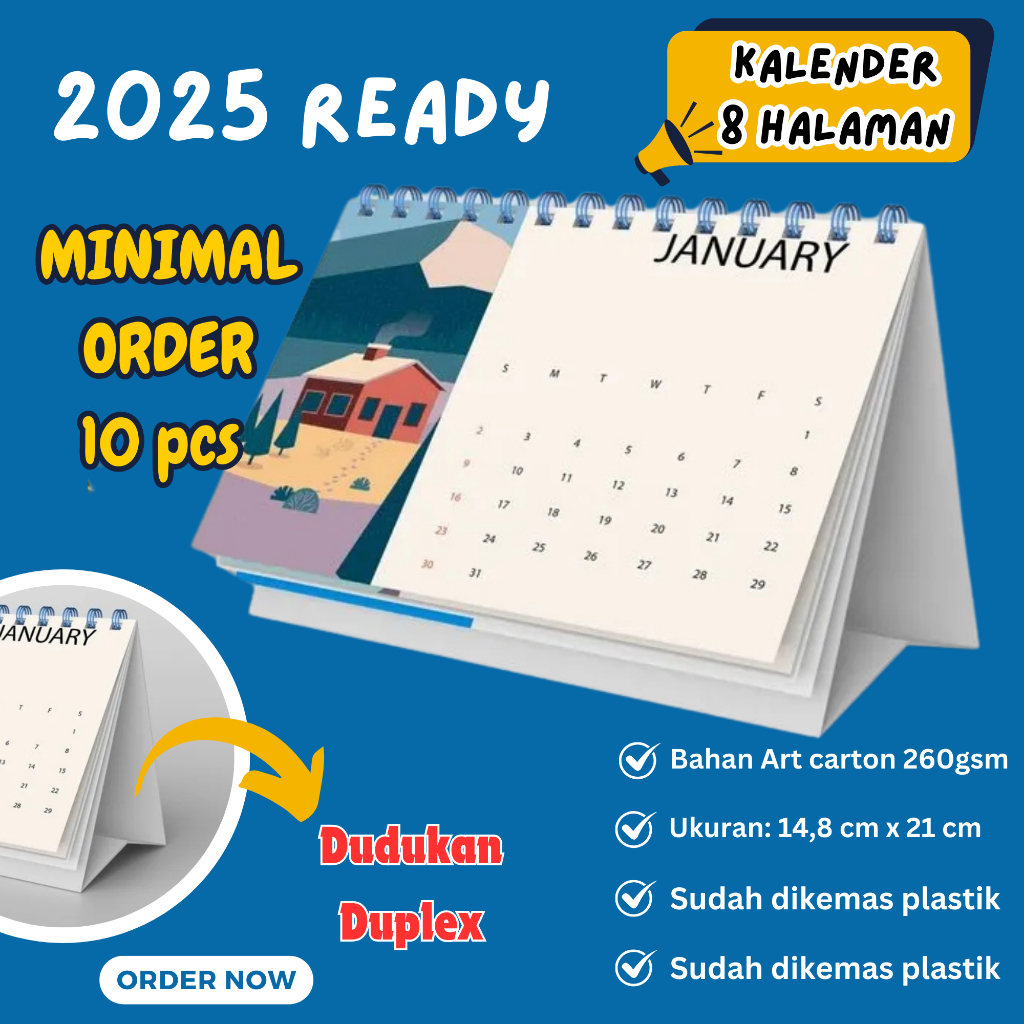

[Undangan Kalender] Kalender Meja 21x15 cm 4 Lembar Cetak 2 Muka 8 Halaman