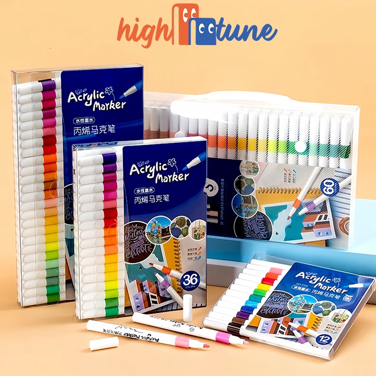 

KODE K45J Hightune Acrylic Marker Set Spidol Akrilik DIY Painting Spidol Pastel Pulpen Highlight Drawing Warna