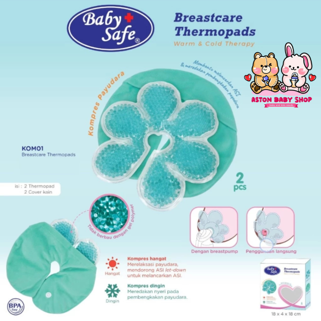 Baby Safe KOM01 Breastcare Thermopads/Kompres Payudara Ibu Menyusui/Breast Relaxant/Relaksasi Pijat 
