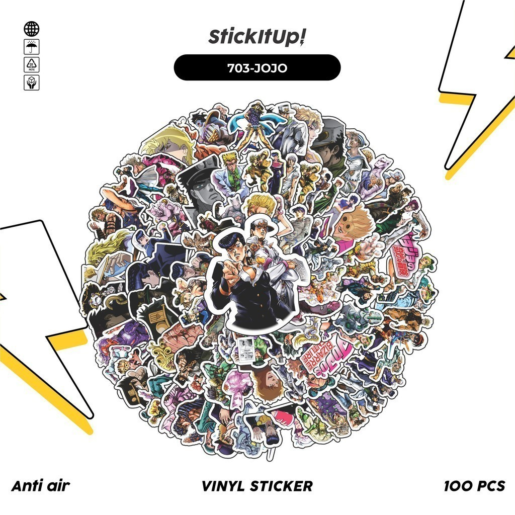 

COD✨ 100 Pcs Stiker Jojo's Bizarre Lucu Anti Air Untuk Dekorasi Notebook Sepeda Skateboard Handphone DIY