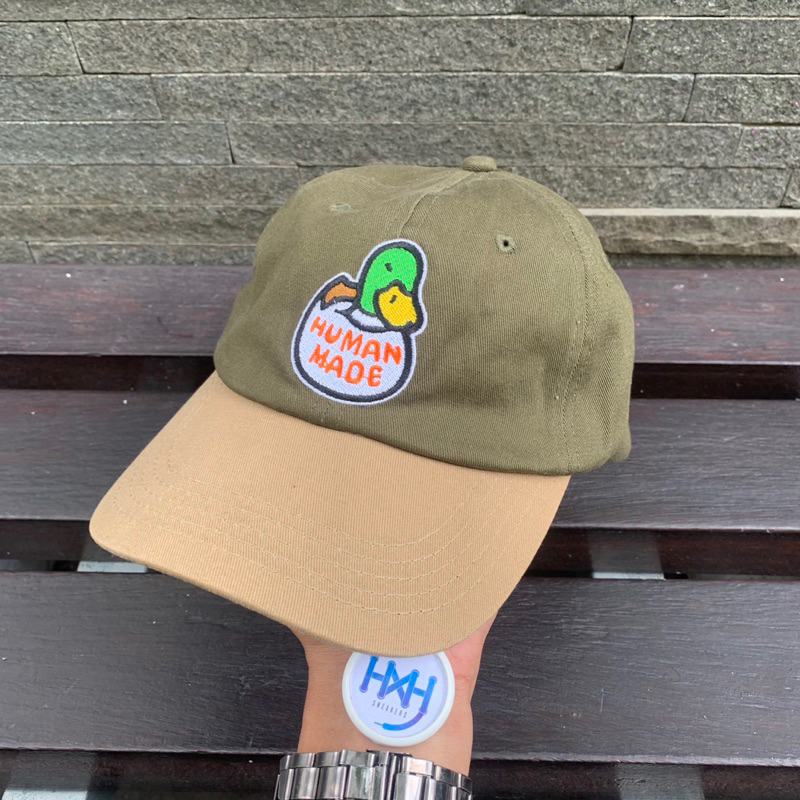 Topi Human Made Duck 6 Panel Twill Cap Olive - 90037