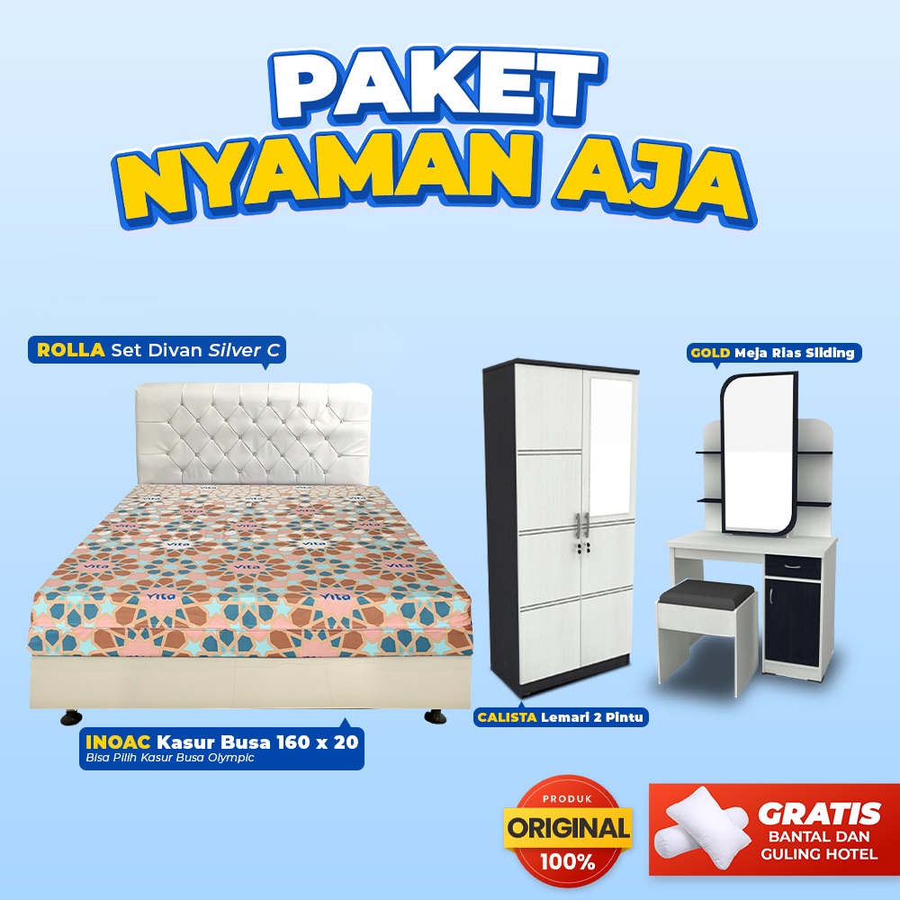 PASAMEBEL Paket Bundling NYAMAN AJA Kasur Lemari