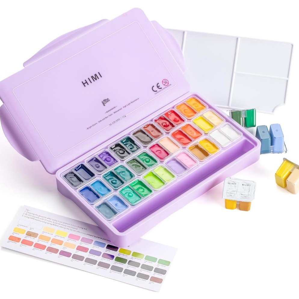 

KODE T95D Miya Himi Gouache Paint Twin Cup Half Cup Cat set 36 Colors x 12gr