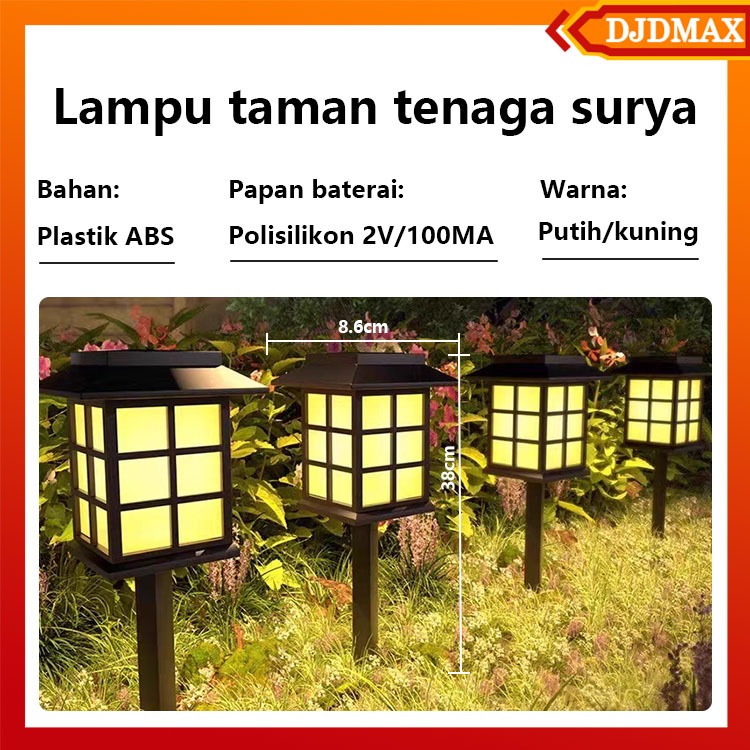 RB DJDMax Lampu Rumah Kecil Surya, Lampu Dekorasi Taman, Lampu Penerangan Taman, Lampu Taman Tahan