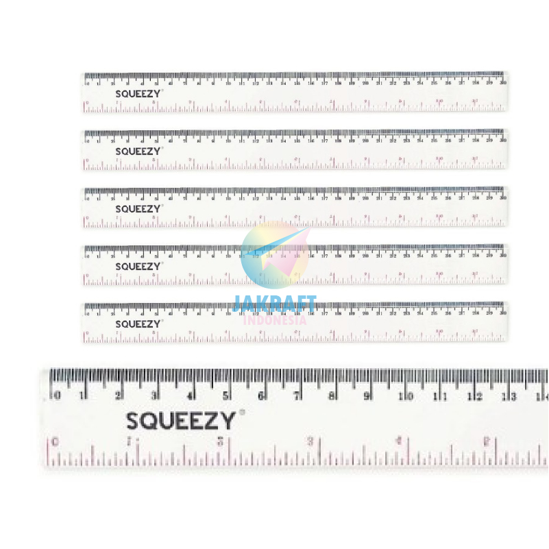 

(1 Pcs) Penggaris Mistar 30 Cm SQUEEZY RR-SQ665 Warna / RR-SQ667 Bening Transparan Panjang Ruler Plastik